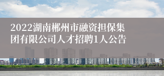 2022湖南郴州市融资担保集团有限公司人才招聘1人公告