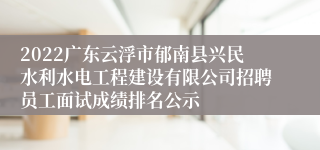 2022广东云浮市郁南县兴民水利水电工程建设有限公司招聘员工面试成绩排名公示