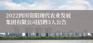 2022四川资阳现代农业发展集团有限公司招聘3人公告