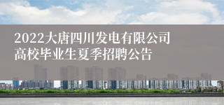 2022大唐四川发电有限公司高校毕业生夏季招聘公告