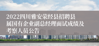 2022四川雅安荥经县招聘县属国有企业副总经理面试成绩及考察人员公告