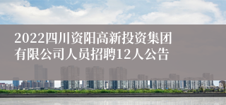 2022四川资阳高新投资集团有限公司人员招聘12人公告