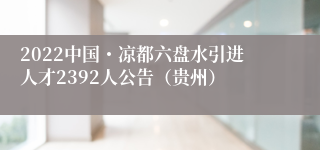 2022中国・凉都六盘水引进人才2392人公告（贵州）