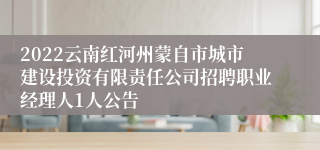 2022云南红河州蒙自市城市建设投资有限责任公司招聘职业经理人1人公告