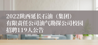 2022陕西延长石油（集团）有限责任公司油气勘探公司校园招聘119人公告