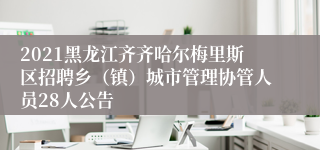 2021黑龙江齐齐哈尔梅里斯区招聘乡（镇）城市管理协管人员28人公告