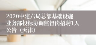 2020中建六局总部基础设施业务部投标协调监督岗招聘1人公告（天津）