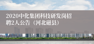 2020中化集团科技研发岗招聘2人公告（河北磁县）