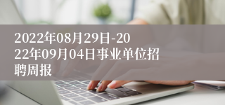 2022年08月29日-2022年09月04日事业单位招聘周报