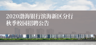 2020渤海银行滨海新区分行秋季校园招聘公告