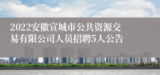 2022安徽宣城市公共资源交易有限公司人员招聘5人公告