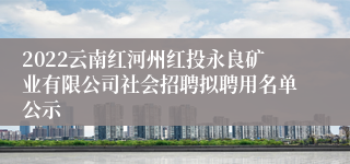 2022云南红河州红投永良矿业有限公司社会招聘拟聘用名单公示