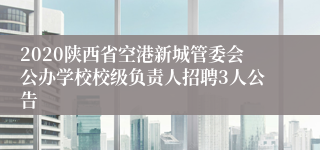 2020陕西省空港新城管委会公办学校校级负责人招聘3人公告