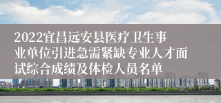 2022宜昌远安县医疗卫生事业单位引进急需紧缺专业人才面试综合成绩及体检人员名单