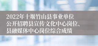 2022年十堰竹山县事业单位公开招聘县宣传文化中心岗位、县融媒体中心岗位综合成绩