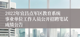 2022年宜昌点军区教育系统事业单位工作人员公开招聘笔试成绩公告