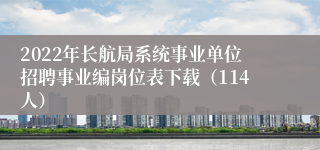 2022年长航局系统事业单位招聘事业编岗位表下载（114人）