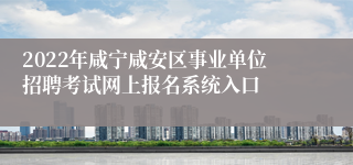 2022年咸宁咸安区事业单位招聘考试网上报名系统入口