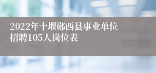 2022年十堰郧西县事业单位招聘105人岗位表