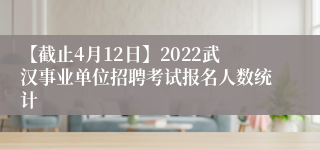 【截止4月12日】2022武汉事业单位招聘考试报名人数统计