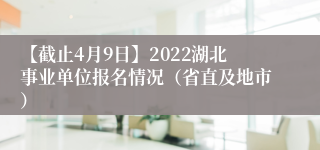 【截止4月9日】2022湖北事业单位报名情况（省直及地市）