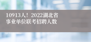 10913人！2022湖北省事业单位联考招聘人数