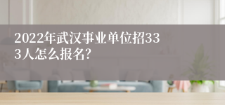 2022年武汉事业单位招333人怎么报名？
