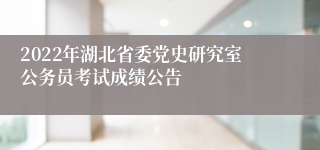 2022年湖北省委党史研究室公务员考试成绩公告