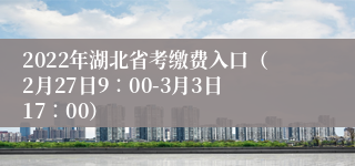 2022年湖北省考缴费入口（2月27日9∶00-3月3日17∶00）