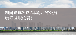 如何筛选2022年湖北省公务员考试职位表？