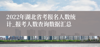 2022年湖北省考报名人数统计_报考人数查询数据汇总