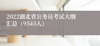 2022湖北省公务员考试大纲汇总（9545人）