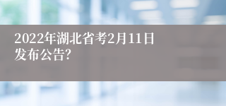 2022年湖北省考2月11日发布公告？