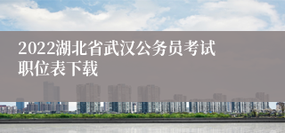 2022湖北省武汉公务员考试职位表下载