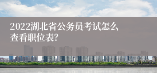 2022湖北省公务员考试怎么查看职位表？