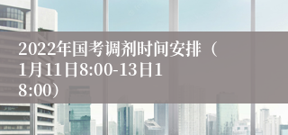 2022年国考调剂时间安排（1月11日8:00-13日18:00）