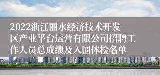 2022浙江丽水经济技术开发区产业平台运营有限公司招聘工作人员总成绩及入围体检名单