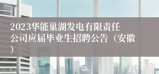 2023华能巢湖发电有限责任公司应届毕业生招聘公告（安徽）