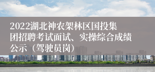 2022湖北神农架林区国投集团招聘考试面试、实操综合成绩公示（驾驶员岗）