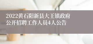 2022黄石阳新县大王镇政府公开招聘工作人员4人公告