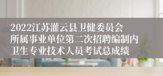2022江苏灌云县卫健委员会所属事业单位第二次招聘编制内卫生专业技术人员考试总成绩