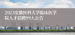 2023安徽医科大学临床医学院人才招聘99人公告